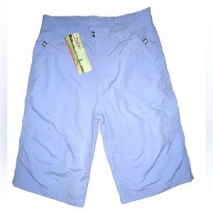 L.L. Bean Kids Nylon Long Shorts Adjustable Waist Velcro Closure Blue Size 14